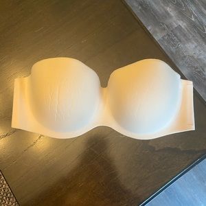Nude foam strapless bra.